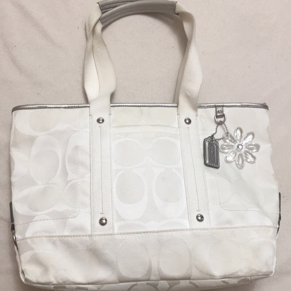 White Signature Tote Bag